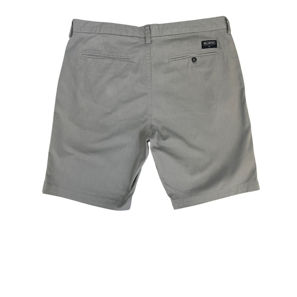Billabong Mens Gray Chino Shorts Size 38 Flat Front Casual Skate Summer Shorts - Picture 3 of 10